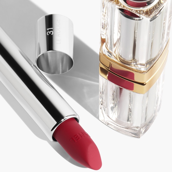 Chanel 31 Le Rouge: A refillable lipstick housed in a glass case