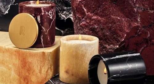 TNT Group makes three marble holders for Rabanne's candle collection