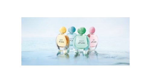 Texen: A jaspé décor for the caps of Armani's Acqua Di Gioia