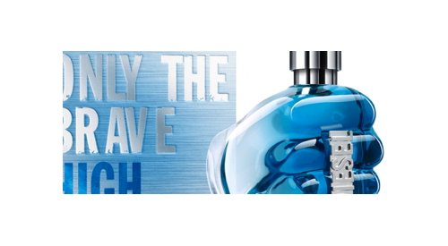 Only The Brave High: An ice blue bottle by the Pochet group