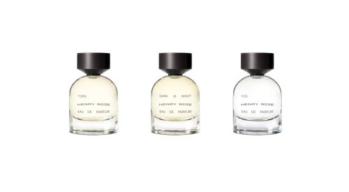 Un flacon en verre recyclé Verescence pour les parfums Henry Rose de Michelle Pfeiffer