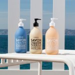 Cinq savons liquides de Marseille (Verveine Fraîche, Fleur de Coton, Karité, Algue Velours, ou Exfoliant) sont désormais rechargeables directement en boutique (Photo : La Compagnie de Provence)