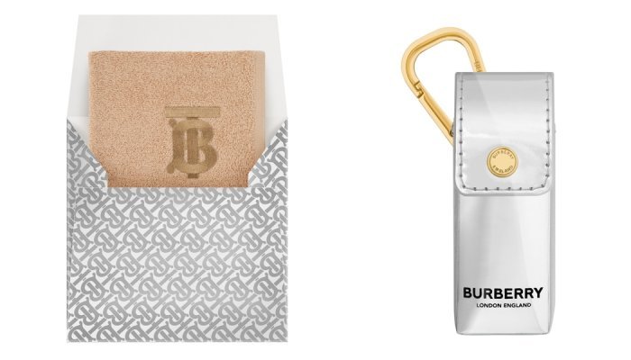 Pure Trade: A range of silver-coloured accessories for Burberry Beauty