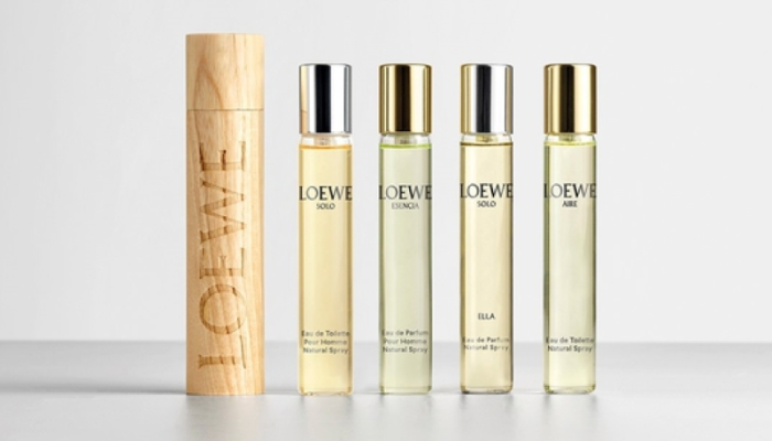 Pujolasos creates a wooden case for on the go Loewe Perfumes