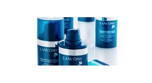 An oval airless bottle for Lancôme's new Visionnaire Eye On Correction