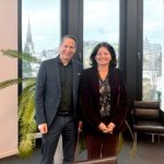 Dipl Ing (FH) Andreas Zindel, Managing Director of ERZI Flock-Technik Applikator (left), and Alexandra Chauvigné, CEO of PSB Industries